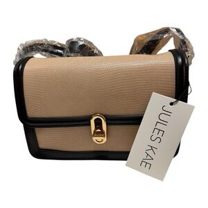 Jules Kae Beige and Black Crossbody Bag